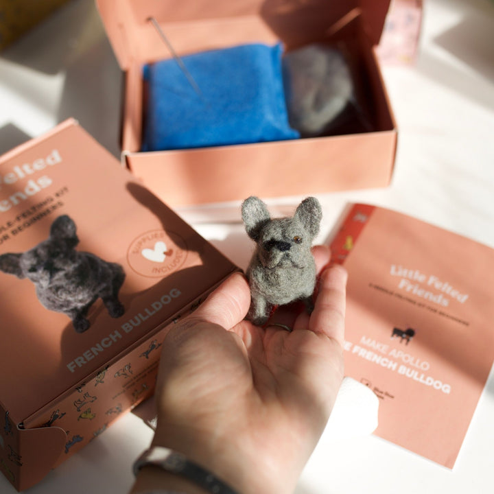 French Bulldog Needle Felting Kit for Beginners
